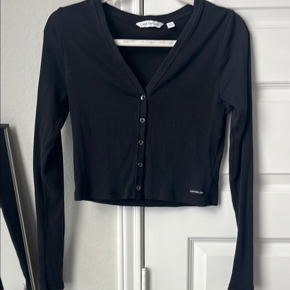 Calvin Klein Black Fitted Button Down Shirt